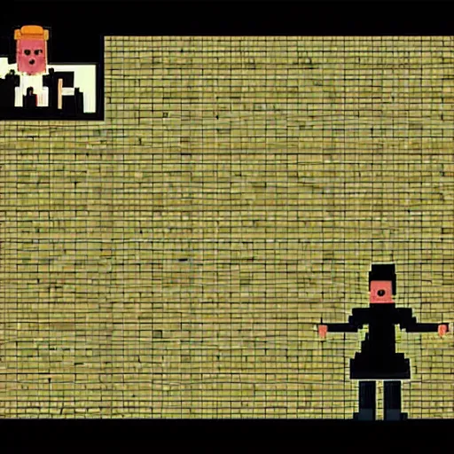 Image similar to Point and click adventure game of The Matrix, pixel art