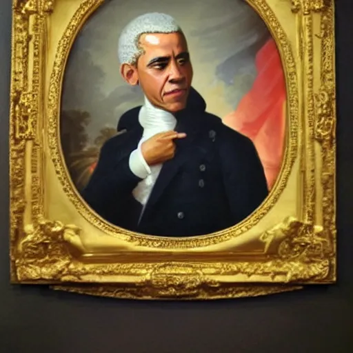 Image similar to president obama in the style of joseph ducreux