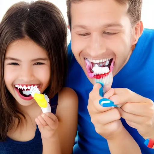 Image similar to teeth brushing teeth