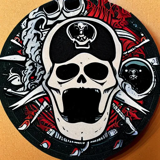 Prompt: die cut sticker, futuristic king of the pirates