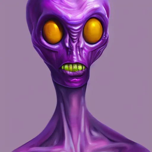 Prompt: purple alien, digital painting, ultradetailed, artstation, oil painting, ultradetailed, artstation