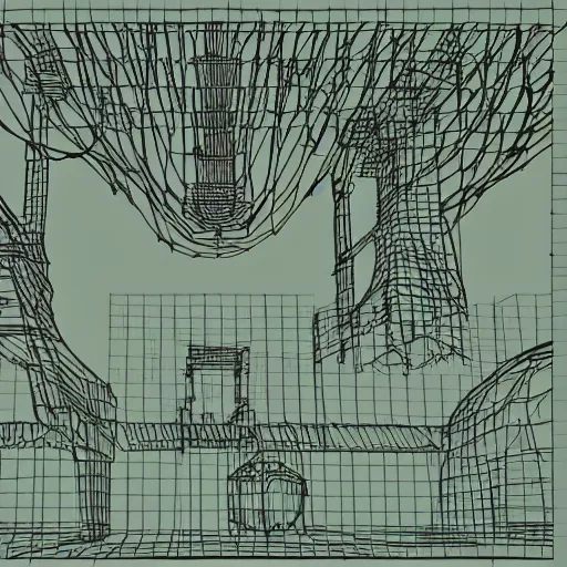 Prompt: a fantasy world, wireframe