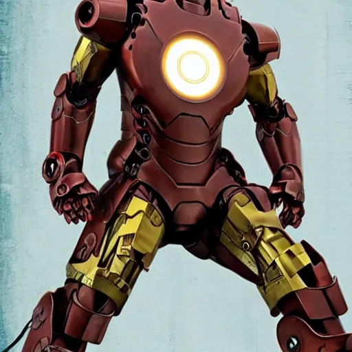 Prompt: Steampunk Iron Man