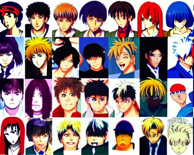 group of 9 0's anime characters | Stable Diffusion | OpenArt