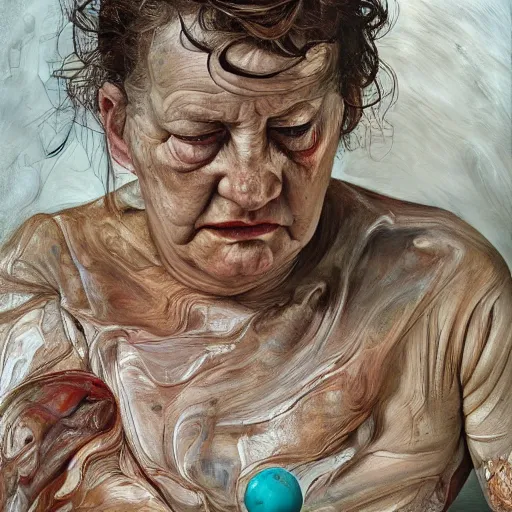 Prompt: high quality high detail painting by lucian freud and jenny saville, hd, multiverse, turquoise