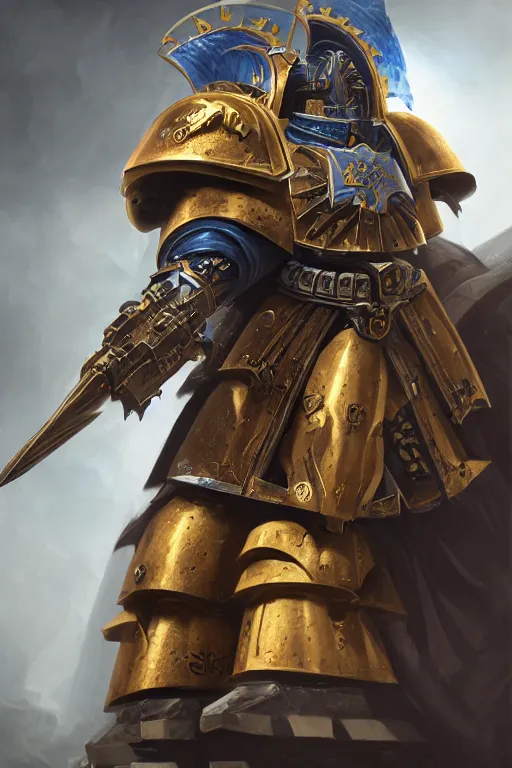 Image similar to armor portrait heros warhammer 4 0 k horus heresy fanart - the primarchs emperor by johannes helgeson animated with vfx concept artist & illustrator global illumination ray tracing hdr fanart arstation zbrush central hardmesh 8 k octane renderer comics stylized