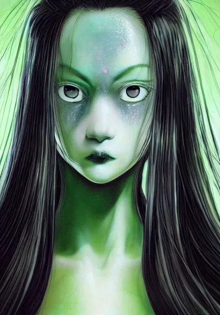 beautiful portrait of a slime woman's face by aramaki | Stable ...