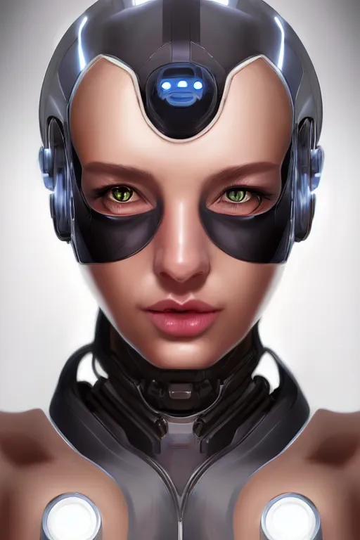 Prompt: portrait of a cyborg woman with mechanichal parts by Artgerm, hyper detailled, trending on artstation