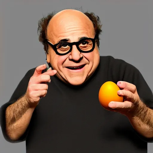 Image similar to danny devito offering me an egg, trending on artstation