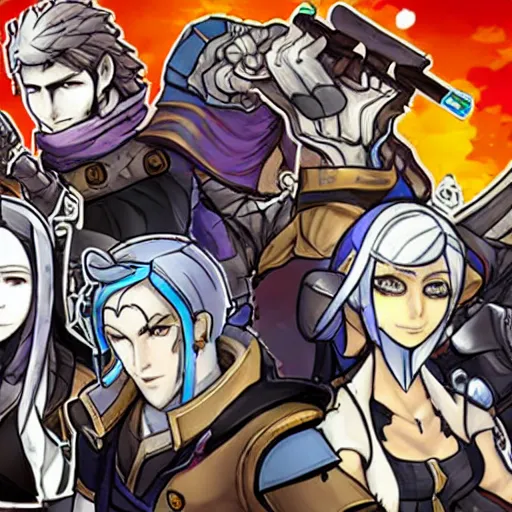 Image similar to fire emblem and borderlands 2 mashup