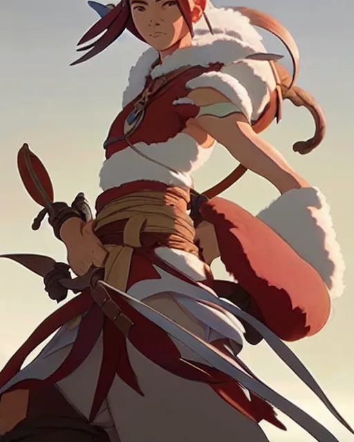 Prompt: azctec warrior, julia fox, detailed perfect face, exquisite details, fire magic, mid view, design on a white background, by studio muti, greg rutkowski makoto shinkai takashi takeuchi studio ghibli