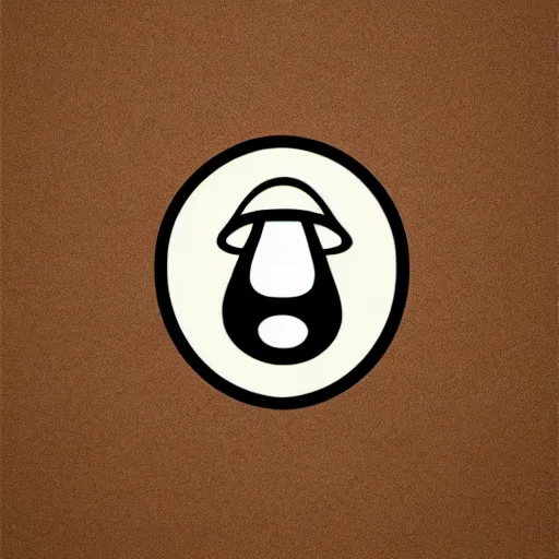 Image similar to Spencers Shroomery logo. Mushroom theme retro styling, circular design, by ivan chermayeff