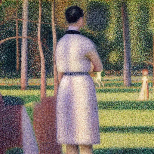 Prompt: audiologist at work, by Seurat