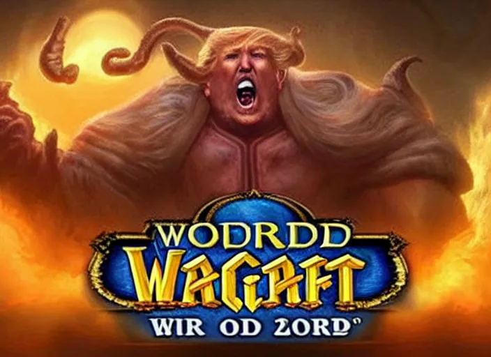 Image similar to donald trump as old god in world of warcraft