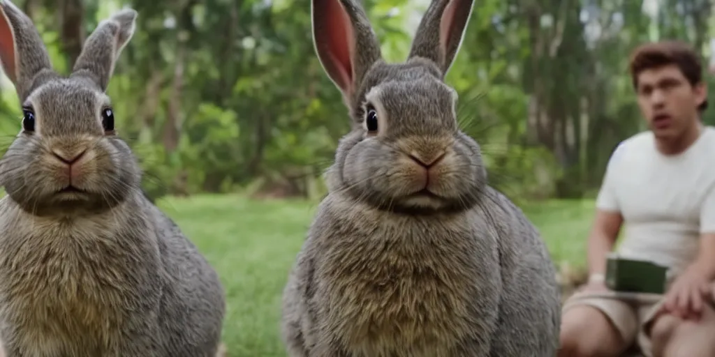 Image similar to a rabbit in the amazon prime tv show the boys screenshot