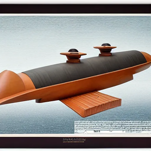 Prompt: frank lloyd wright designed submarine, 3 5 mm, high resolution, highly detailed, intricate, beautiful, picturesque