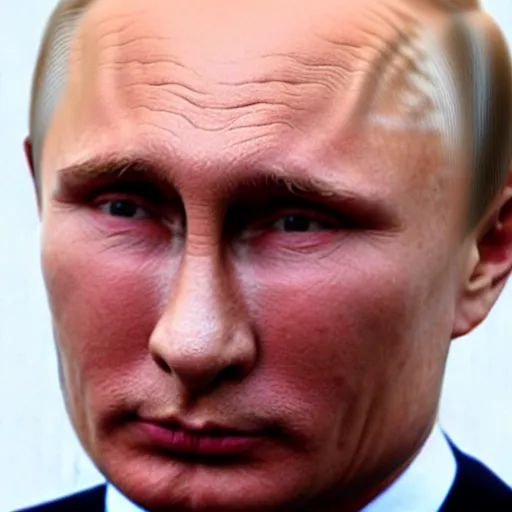 Image similar to putin teams up with a teenage putin, perfect faces