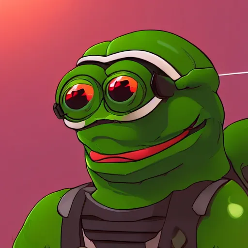 Prompt: happy pepe, artstation, marvel, anfas, futuristic, cyberpunk hyper detailed, transformers