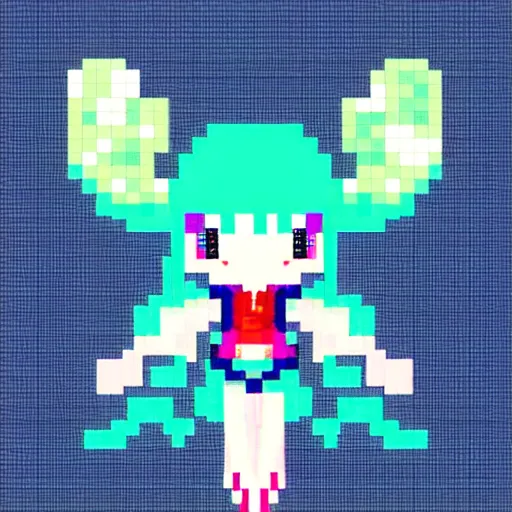 Image similar to miku pixel art