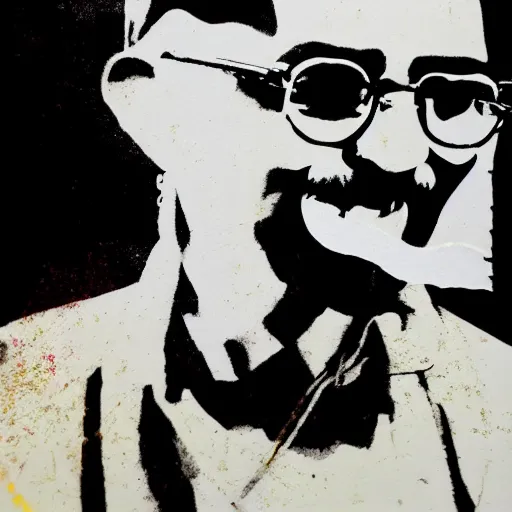 Image similar to individual ghandi silk screen portrait banksy style