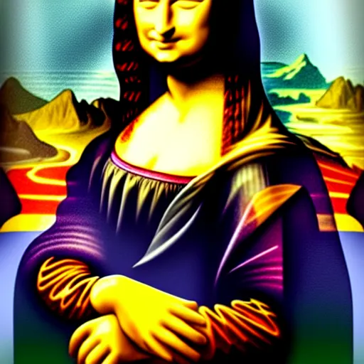 Image similar to mona lisa by lisa frank and jim lee