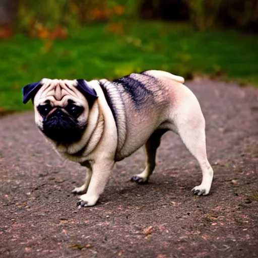 Image similar to pug in the style of nature