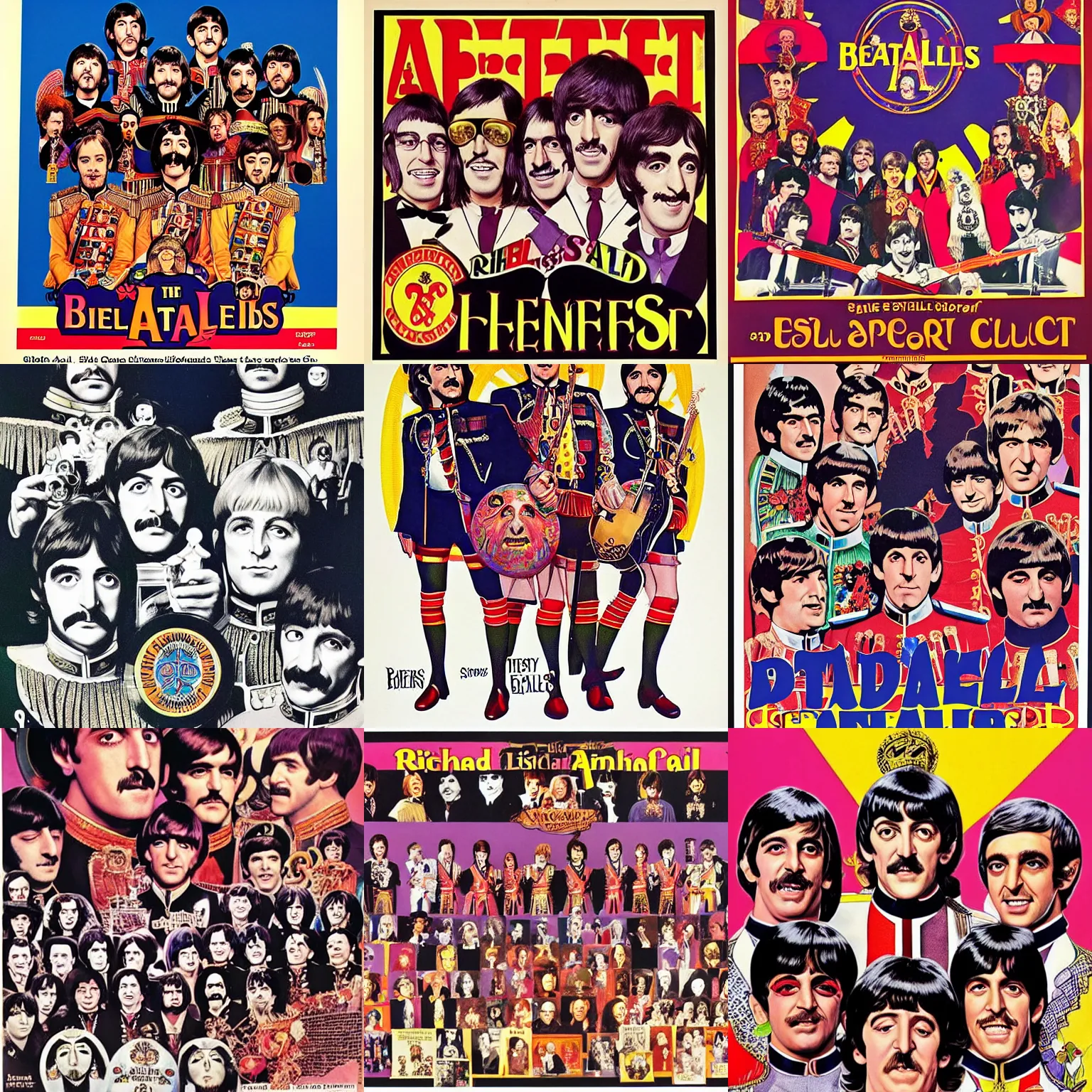 Prompt: richard amsel the beatles sgt pepper's!!! richard amsel!!! lonely hearts club band ( 1 9 6 7 ) album cover!!!!!!!!!!!!!!!!!!!!!!!!!!!!!! richard amsel
