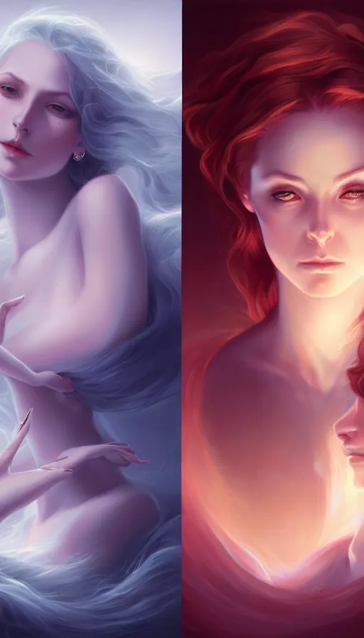 Image similar to the two complementary forces that make up all aspects and phenomena of life, by Charlie bowater