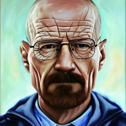 Image similar to walter white, oil on canvas