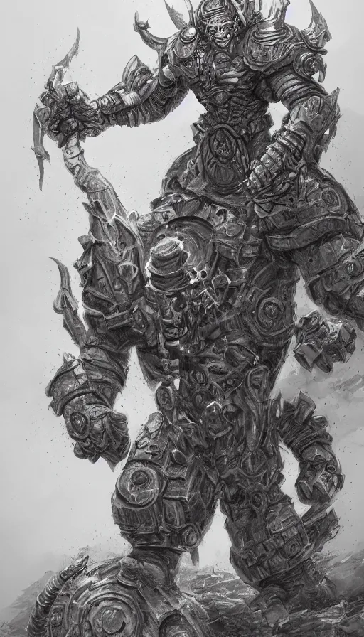 Image similar to A giant sandstone golem, intricate, detailed, World of Warcraft concept art, award winning drawing,