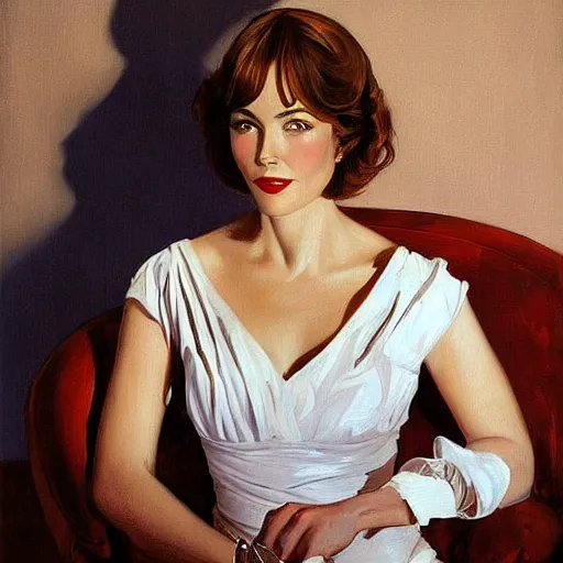 Prompt: jc leyendecker painting of the actress lee grant