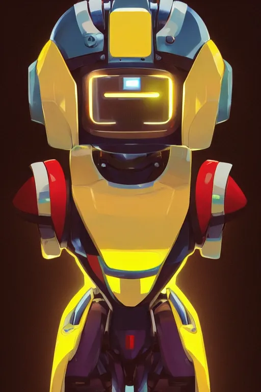 Image similar to metabots medabots medarotto medarot robot minimalist comics helmet mask neon cybereye, behance hd by jesper ejsing, by rhads, makoto shinkai and lois van baarle, ilya kuvshinov, rossdraws global illumination ray tracing hdr radiating a glowing aura