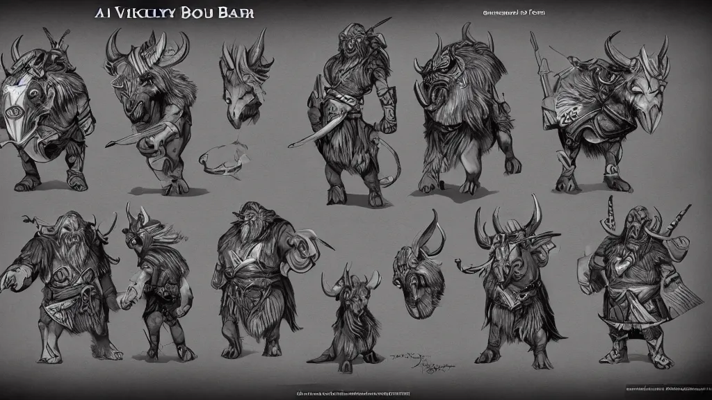 Image similar to a fantasy anthropomorphic viking boar character design sheet, trending on artstation
