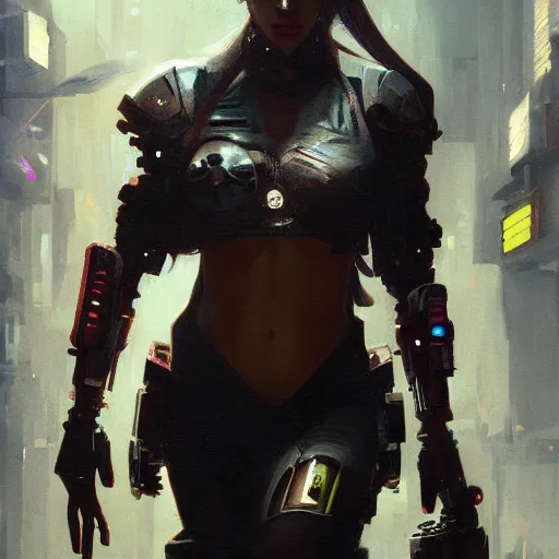 Image similar to cyberpunk, chiaroscuro, high detail, painted by greg rutkowski, painted by igor kieryluk, painted by bobby chiu, trending on artstation