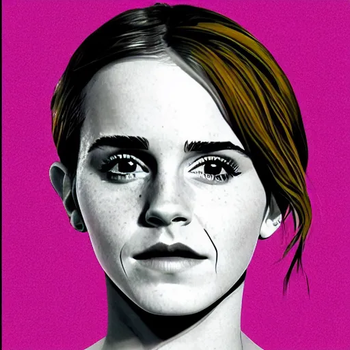 Prompt: Emma Watson, pop-art