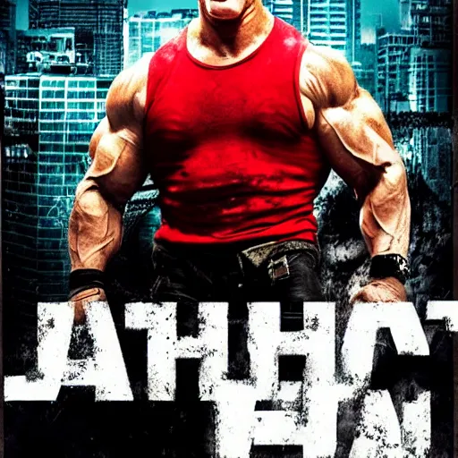 Prompt: John Cena as an action movie poster