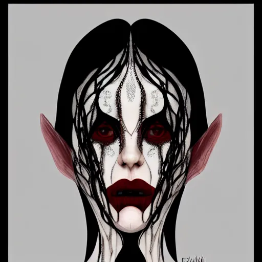 Prompt: symmetry!! portrait of a vampire, horror, fashion, dark!! intricate, elegant, highly detailed, digital painting, artstation, concept art, smooth, sharp focus, illustration, art by edvard munch