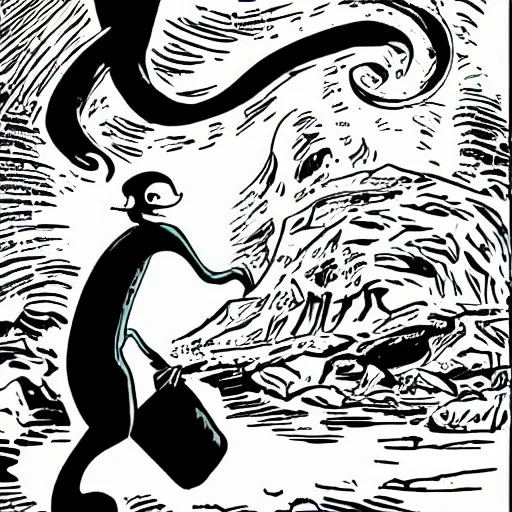 Image similar to raw milk cryptid, comic book art style