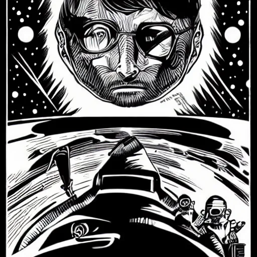 Image similar to mcbess style interstellar war