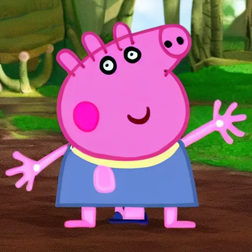 Prompt: Peppa Pig as a fantasy berserker