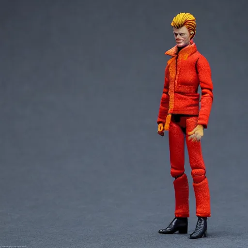 Image similar to david bowie action figure, 4k, 8k, detailed, beautiful