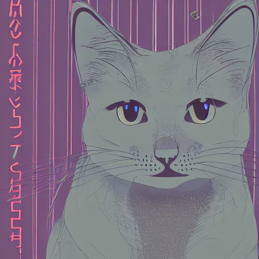 Image similar to a cat in tokyo by inio asano, beeple and james jean, aya takano color style, 4 k, super detailed, modern, 4 k, symmetrical