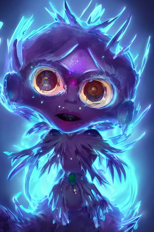 Prompt: a glowing humanoid crystal monster with gemstones for eyes, highly detailed, digital art, sharp focus, trending on art station, anime art style