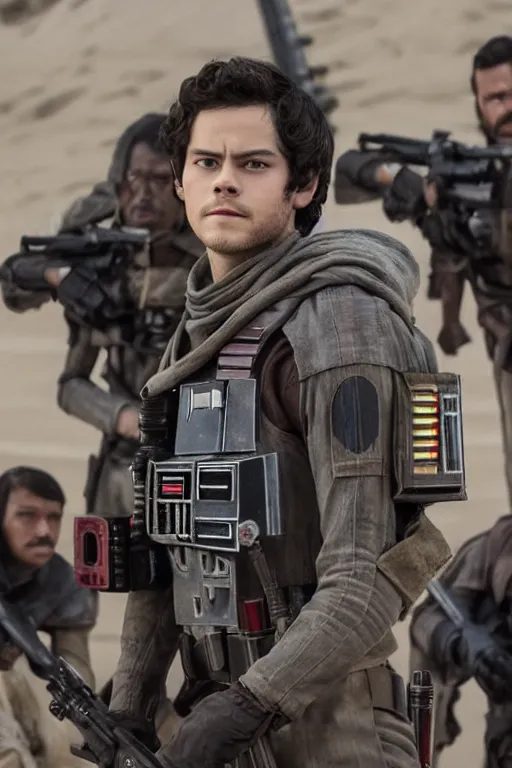 Image similar to Dylan O’Brien in Rogue One: A Star Wars Story (2016)