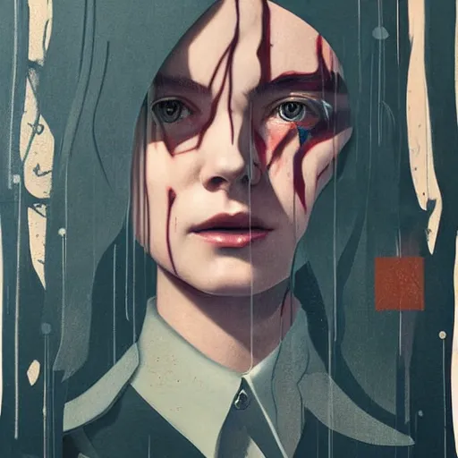 Image similar to Elle Fanning in Dishonored picture by Sachin Teng, asymmetrical, dark vibes, Realistic Painting , Organic painting, Matte Painting, geometric shapes, hard edges, graffiti, street art:2 by Sachin Teng:4