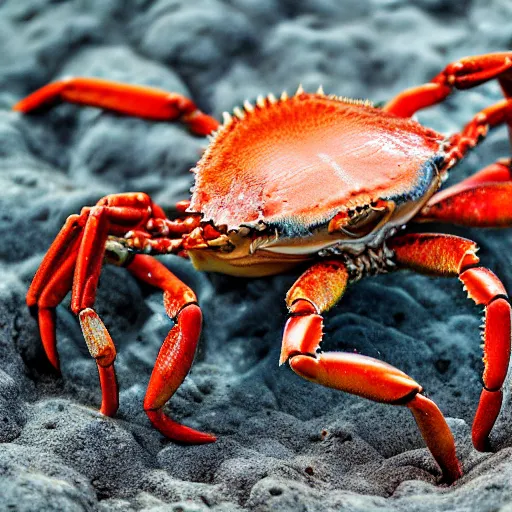 Prompt: Medium close up of a crab, award winning photo