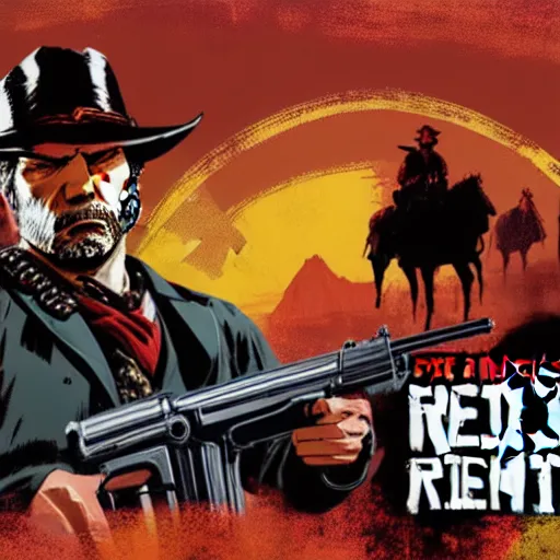 Image similar to red dead redemption 2 splash art, ferrari