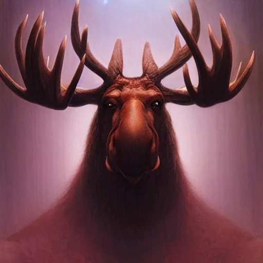 Prompt: ! dream anthropomorphic moose by greg rutkowski, tim hildebrandt, and wayne barlowe