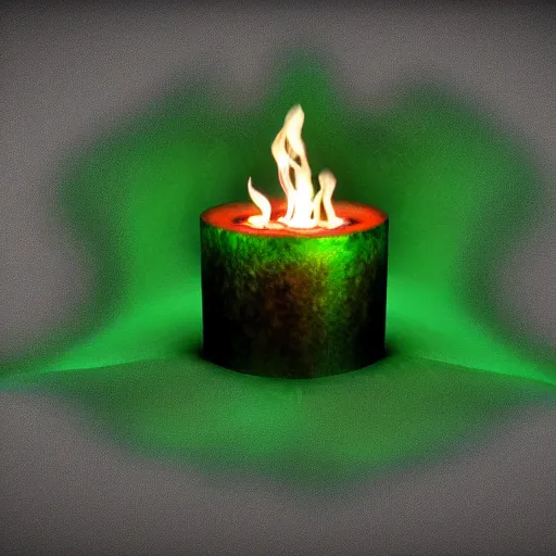 Prompt: green macabre flame, octane render, hyper realism, 4 k