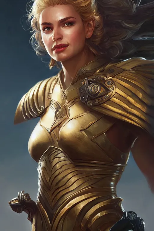 Image similar to amazon valkyrie athena, d & d, fantasy, portrait, highly detailed, headshot, digital painting, trending on artstation, concept art, sharp focus, illustration, art by artgerm and greg rutkowski and magali villeneuve